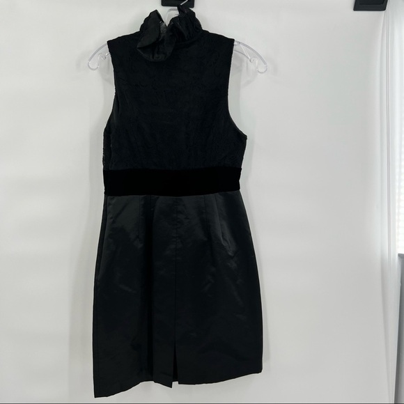 Frock Tracy Reese black ruffle collar seude belt sleeveless dress 4 - Picture 9 of 12
